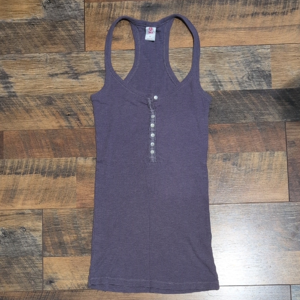 Y2k Elegant Purple Buttoned Tank Top